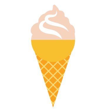 Koni pasta, kolayca değiştirilebilir veya düzenlediğiniz izole renkli vektör simge koni.