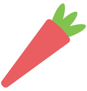 Havuç, gıda kolayca değiştirilebilir veya düzenlediğiniz izole renk vektör simgesi.