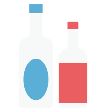 Alkol, alkollü içki kolayca değiştirilebilir veya düzenlediğiniz izole renk vektör simgesi.