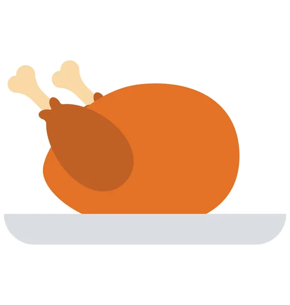 Csirke Élelmiszer Elszigetelt Színes Vector Icon Könnyen Módosítható Vagy Szerkeszthető — Stock Vector