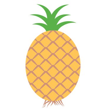 Ananas, meyve kolayca değiştirilebilir veya düzenlediğiniz izole renk vektör simgesi.