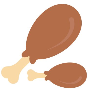 Tavuk, tavuk baget kolayca değiştirilebilir veya düzenlediğiniz izole renk vektör simgesi.