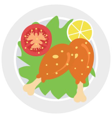 Tavuk, gıda, kolayca değiştirilebilir veya düzenlediğiniz izole renk vektör simgesi.