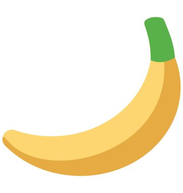 Muz, gıda kolayca değiştirilebilir veya düzenlediğiniz izole renk vektör simgesi.