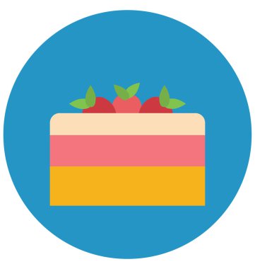 Kek, Doğum günü pasta kolayca değiştirilebilir veya düzenlediğiniz izole renk vektör simgesi.