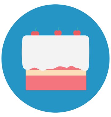 Pasta, kek puding kolayca değiştirilebilir veya düzenlediğiniz izole renk vektör simgesi.