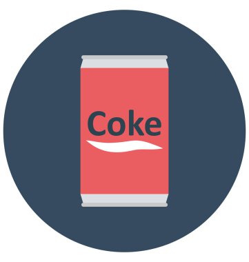 Cocacola, kokain teneke kolayca değiştirilebilir veya düzenlediğiniz izole renk vektör simgesi.