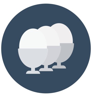 Odaya Servis Kahvaltı, yumurta kolayca değiştirilebilir veya düzenlediğiniz izole renkli vektör simge Kupası.