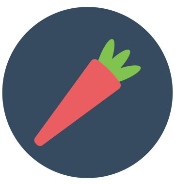 Havuç, gıda kolayca değiştirilebilir veya düzenlediğiniz izole renk vektör simgesi.