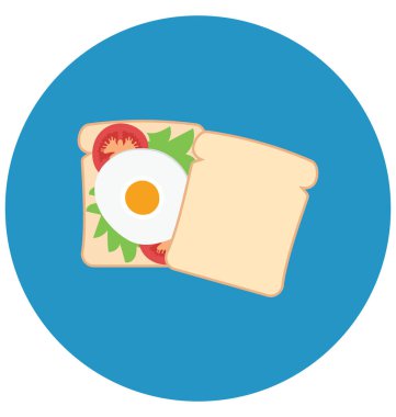 Ekmek, kolayca değiştirilebilir veya düzenlediğiniz izole renkli vektör simge kahvaltı.