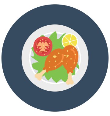 Tavuk, gıda, kolayca değiştirilebilir veya düzenlediğiniz izole renk vektör simgesi.