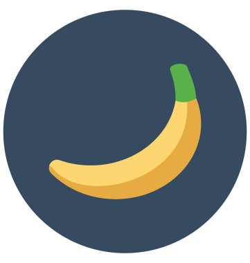 Muz, gıda kolayca değiştirilebilir veya düzenlediğiniz izole renk vektör simgesi.