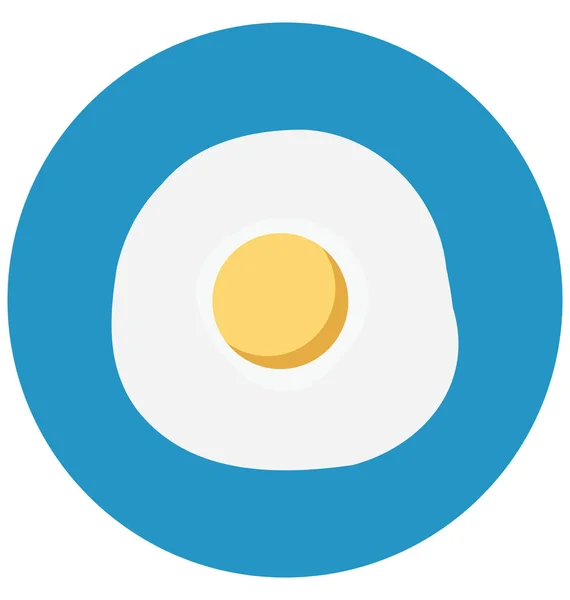 Яйцо Жареное Яйцо Изолированный Цветовой Вектор Значок Который Легко Изменен — стоковый вектор