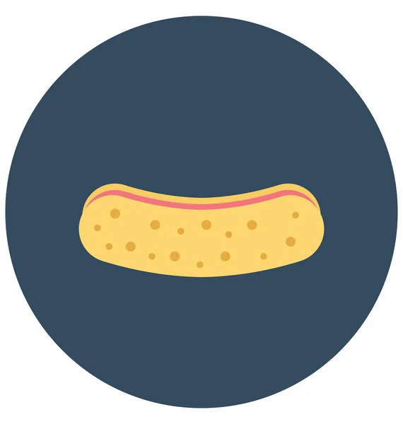 Fast Food Hotdog Elszigetelt Színes Vector Icon Könnyen Módosítható Vagy — Stock Vector