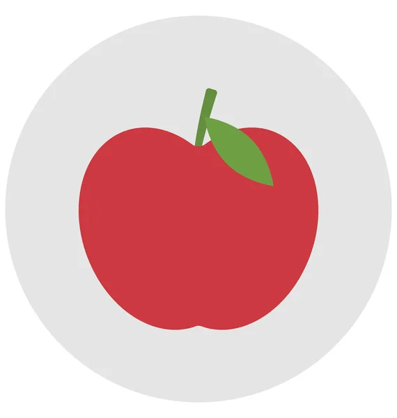 Apfel Ernährung Isoliertes Farbvektorsymbol Das Leicht Geändert Oder Bearbeitet Werden — Stockvektor