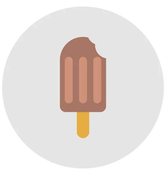 Chocolate Шоколадный Лед Lolly Isolated Color Vector Icon Который Можно — стоковый вектор