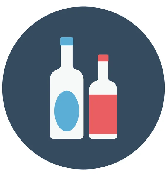 Alkohol Alkoholhaltiga Dricker Isolerade Färg Vektor Ikon Som Kan Enkelt — Stock vektor