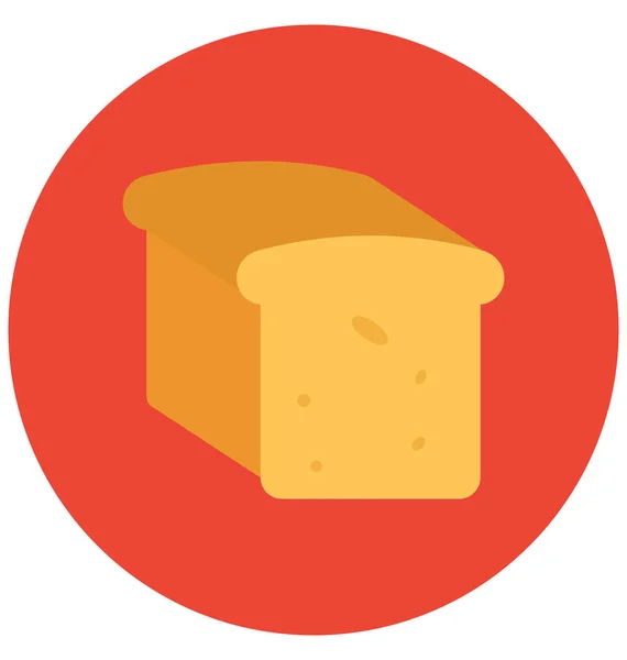 Ekmek Yemek Kolayca Değiştirilebilir Veya Düzenlediğiniz Izole Renk Vektör Simgesi — Stok Vektör