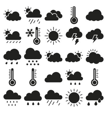 Kolayca düzenlemek veya değiştirmek hava malzeme vektör simgeler kümesi