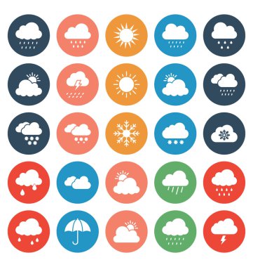 Kolayca düzenlemek veya değiştirmek hava malzeme vektör simgeler kümesi