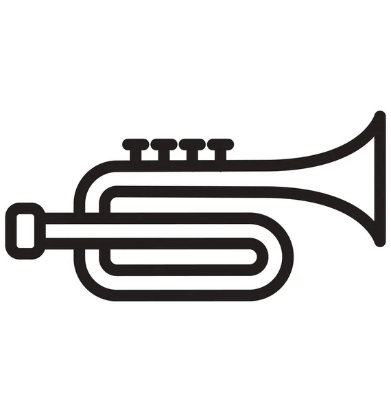 French Horn Vector Icon Which Can Easily Modified Edit — Stock Vector