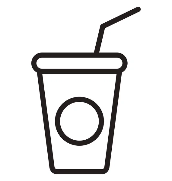Cold Coffee Vector Icon Which Can Easily Modified Edit — Stock Vector