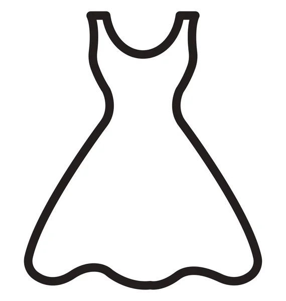 Flare Dress Vector Icon Which Can Easily Modified Edit — Stock Vector