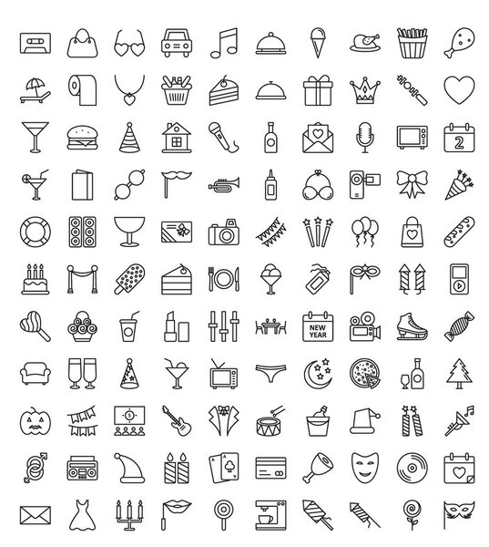 Event Celebration, Party Celebration Vector icons set in Trendy Colors that can be easily modified or edit