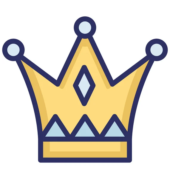 Crown Vektor Ikon Som Kan Enkelt Ändras Eller Redigera — Stock vektor