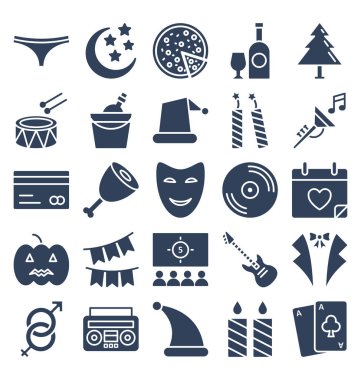 Olay kutlama, parti kutlama vektör simgeleri kolayca değiştirilebilir veya düzenlediğiniz Trendy renkleri ayarla