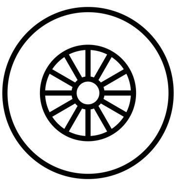 Kolayca değiştirilebilir veya herhangi bir renkte düzenleme araba tekerlek vektör simgesi