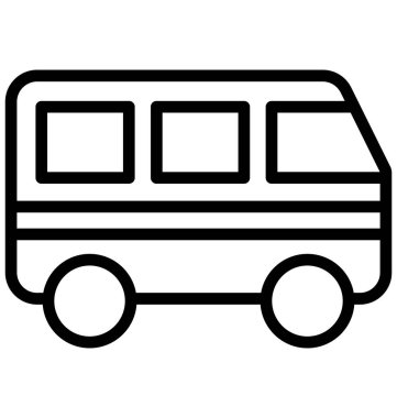 Kolayca değiştirilebilir veya herhangi bir renkte düzenleme otobüs vektör simgesi