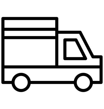 Kolayca değiştirilebilir veya herhangi bir renkte düzenlemek teslim van vektör simgesi