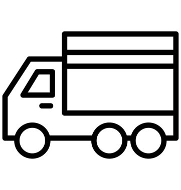 Kolayca değiştirilebilir veya herhangi bir renkte düzenlemek teslim van vektör simgesi