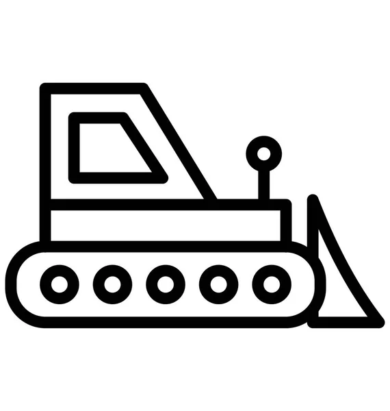 Concrete Bulldozer Vector Icon Die Moeiteloos Kan Worden Gewijzigd Bewerken — Stockvector