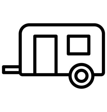 Kolayca değiştirilebilir veya herhangi bir renkte düzenleme karavan vektör simgesi