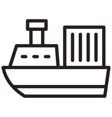 Kolayca değiştirilebilir veya herhangi bir renkte düzenleme tekne vektör simgesi