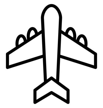 Kolayca değiştirilebilir veya herhangi bir renkte düzenleme uçak vektör simgesi