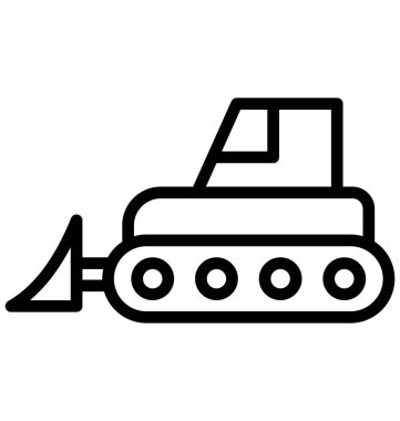 Kolayca değiştirilebilir veya herhangi bir renkte düzenleme beton buldozer vektör simgesi