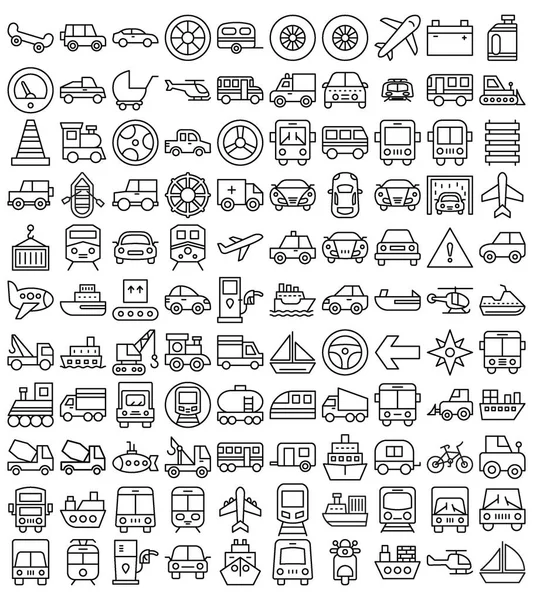 Conjunto Iconos Vectoriales Aislados Transporte Que Puede Modificar Editar Fácilmente — Vector de stock