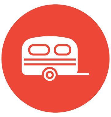 Kolayca değiştirilebilir veya herhangi bir renkte düzenleme karavan vektör simgesi