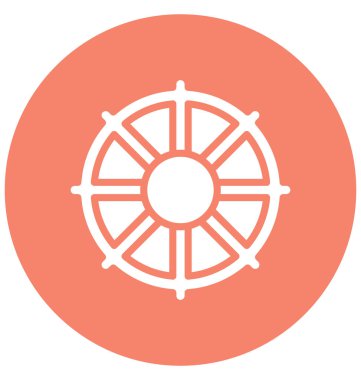 Kolayca değiştirilebilir veya herhangi bir renkte düzenleme tekne tekerlek vektör simgesi