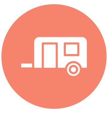 Kolayca değiştirilebilir veya herhangi bir renkte düzenleme karavan vektör simgesi