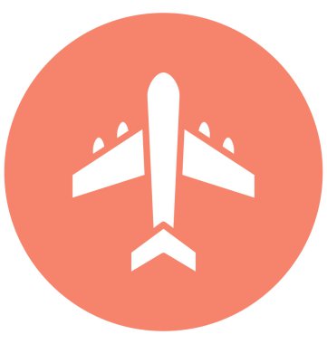 Kolayca değiştirilebilir veya herhangi bir renkte düzenleme uçak vektör simgesi