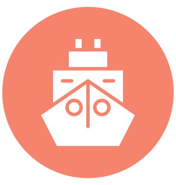 Kolayca değiştirilebilir veya herhangi bir renkte düzenleme tekne vektör simgesi