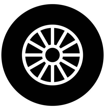 Kolayca değiştirilebilir veya herhangi bir renkte düzenleme araba tekerlek vektör simgesi