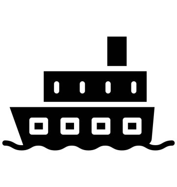 Kolayca değiştirilebilir veya herhangi bir renkte düzenleme tekne vektör simgesi