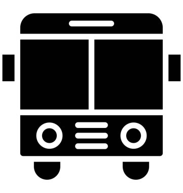 Kolayca değiştirilebilir veya herhangi bir renkte düzenleme otobüs vektör simgesi