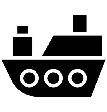 Kolayca değiştirilebilir veya herhangi bir renkte düzenleme tekne vektör simgesi