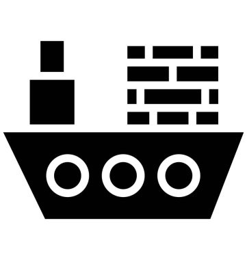 Kolayca değiştirilebilir veya herhangi bir renkte düzenleme tekne vektör simgesi